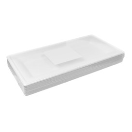 Plateau Canne à Sucre Bagasse Blanc 26x13cm (25 Utés)