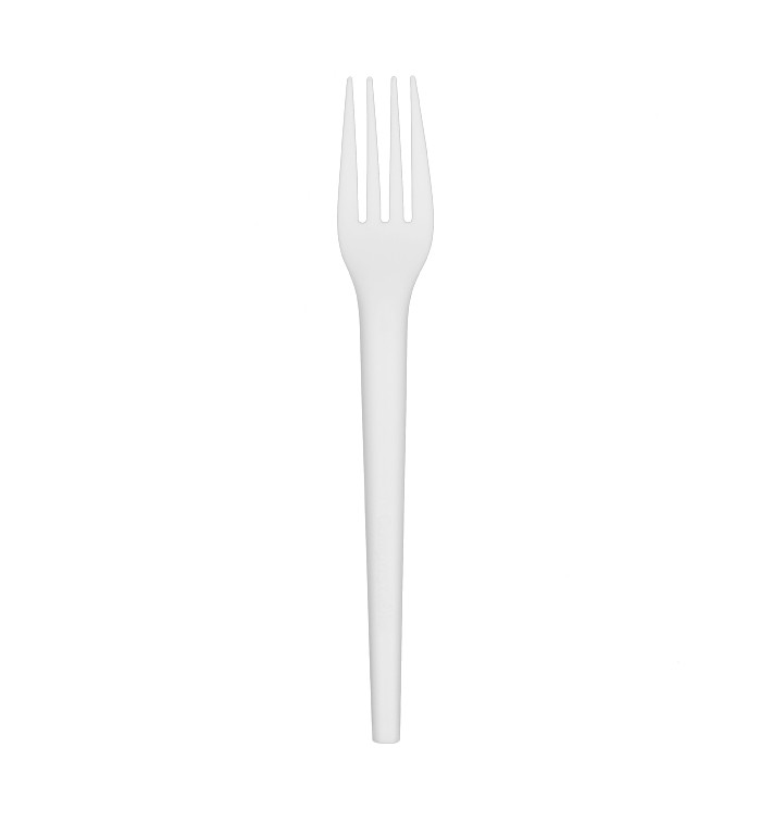 Fourchette Biodégradable Réutilisable CPLA Blanche 17cm (100 Utés) Fourchette Biodégradable Réutilisable CPLA Blanche 17cm (100 Utés)