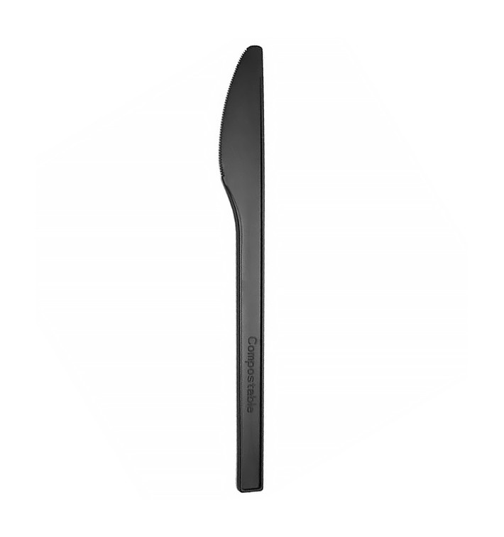 Couteau Biodégradable CPLA Noir 17cm (1.000 Utés) Couteau Biodégradable CPLA Noir 17cm (1.000 Utés)