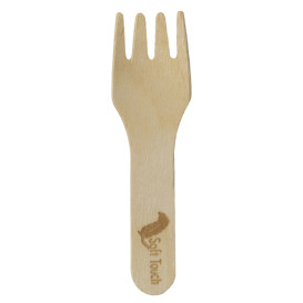 Mini Fourchette en Bois “Soft” 7,5cm (100 Utés)