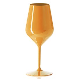 Verre Réutilisable Durable Tritan Orange pour Vin 470ml (1 Uté)