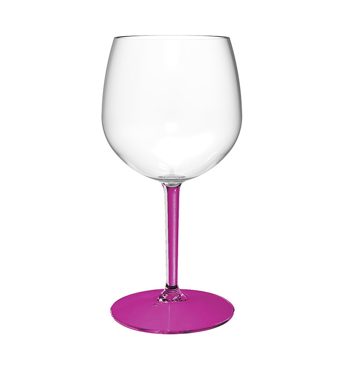 Verre Balloon Réutilisable Durable TT Pied Fuchsia 580ml (6 Utés) Verre Balloon Réutilisable Durable TT Pied Fuchsia 580ml (6 Utés)