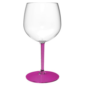 Verre Balloon Réutilisable Durable TT Pied Fuchsia 580ml (1 Uté)