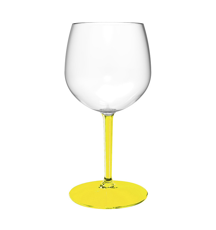 Verre Balloon Réutilisable Durable TT Pied Jaune 580ml (1 Uté) Verre Balloon Réutilisable Durable TT Pied Jaune 580ml (1 Uté)