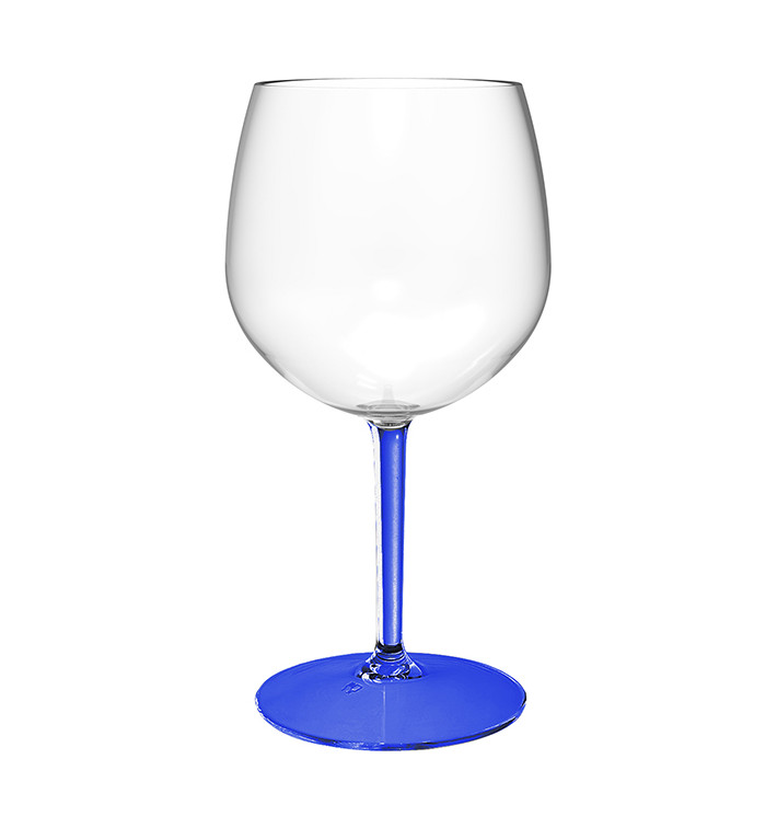 Verre Balloon Réutilisable Durable TT Pied Bleu 580ml (1 Uté) Verre Balloon Réutilisable Durable TT Pied Bleu 580ml (1 Uté)