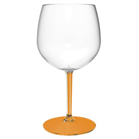 Verre Balloon Réutilisable Durable TT Pied Orange 580ml (1 Uté)