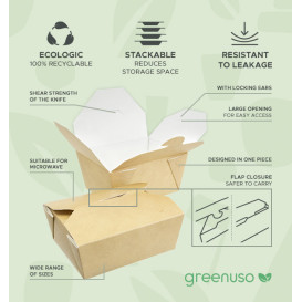 Boîte Américaine Kraft 13x8,5x6cm 700ml (45 Utés) Boîte Américaine Kraft 13x8,5x6cm 700ml (45 Utés)