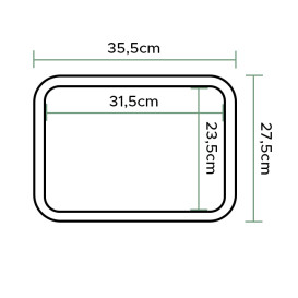 Plateau PP Fast Food Bleu 27,5x35,5cm (1 Uté)