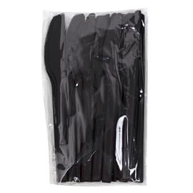 Couteau Biodégradable CPLA Noir 17cm (25 Utés)