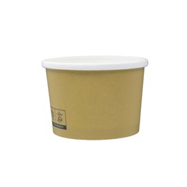 Pot en Carton Kraft avec Bordure Blanche 250ml Ø9,0cm (25 Utés)