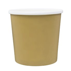 Pot en Carton Kraft avec Bordure Blanche 750ml Ø11,9cm (25 Utés)