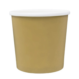 Pot en Carton Kraft avec Bordure Blanche 750ml Ø11,9cm (25 Utés)