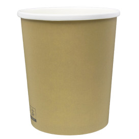 Pot en Carton Kraft avec Bordure Blanche 1.000ml Ø11,9cm (25 Utés)