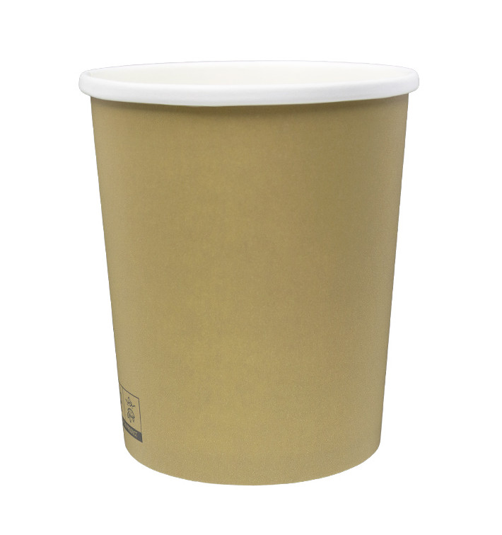 Pot en Carton Kraft avec Bordure Blanche 1.000ml Ø11,9cm (25 Utés) Pot en Carton Kraft avec Bordure Blanche 1.000ml Ø11,9cm (25 Utés)