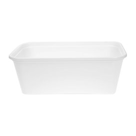 Barquette en Plastique PP Blanche avec Couvercle 750ml 17,3x11,9cm (50 Utés)