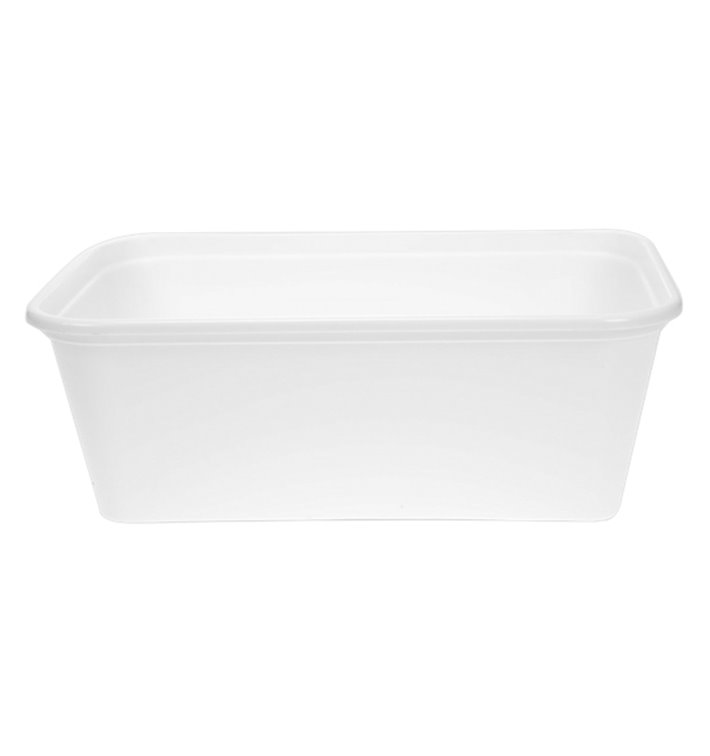 Barquette en Plastique PP Blanche avec Couvercle 750ml 17,3x11,9cm (50 Utés) Barquette en Plastique PP Blanche avec Couvercle 750ml 17,3x11,9cm (50 Utés)