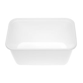 Barquette en Plastique PP Blanche avec Couvercle 1.000ml 17,3x11,9cm (500 Utés)