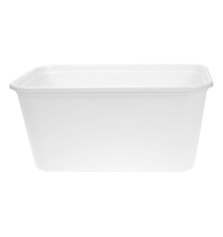 Barquette en Plastique PP Blanche avec Couvercle 1.000ml 17,3x11,9cm (50 Utés) Barquette en Plastique PP Blanche avec Couvercle 1.000ml 17,3x11,9cm (50 Utés)