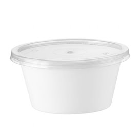Pot à Sauce Blanc Réutilisable en PP avec Couvercle 2Oz/60ml (100 Utés)