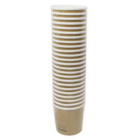 Pot en Carton Kraft avec Bordure Blanche 350ml Ø9,0cm (25 Utés)