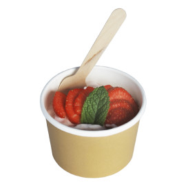 Pot en Carton Kraft avec Bordure Blanche 250ml Ø9,0cm (25 Utés)
