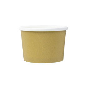 Pot en Carton Kraft avec Bordure Blanche 250ml Ø9,0cm (25 Utés)