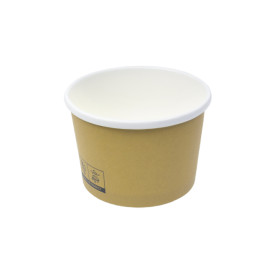 Pot en Carton Kraft avec Bordure Blanche 250ml Ø9,0cm (25 Utés)