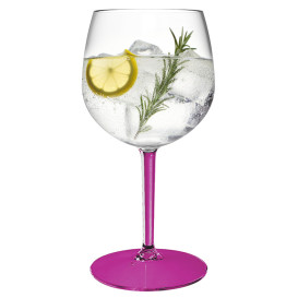 Verre Balloon Réutilisable Durable TT Pied Fuchsia 580ml (6 Utés)