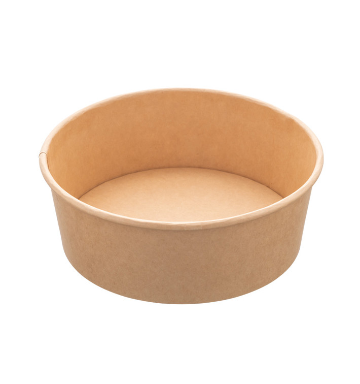 Saladier en Carton Kraft 1.000ml Ø16,6cm (50 Utés) Saladier en Carton Kraft 1.000ml Ø16,6cm (50 Utés)