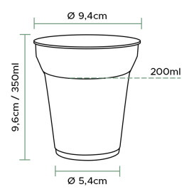 Gobelet Biodégradable PLA Transparent 350ml (800 Utés)