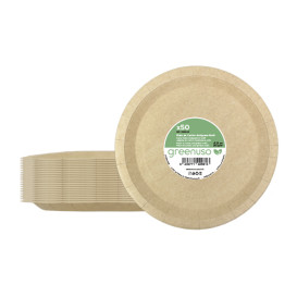 Assiette en Carton Ronde Ingraissable Kraft Ø26cm 245g/m² (50 Utés)