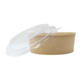 Pot en Carton Kraft-Kraft avec Couvercle PET 500ml Ø15cm (50 Utés)