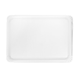 Plat Rectangulaire en Carton Blanc 25x34cm (50 Utés)