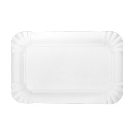Plat Rectangulaire en Carton Blanc 12x19cm (50 Utés)
