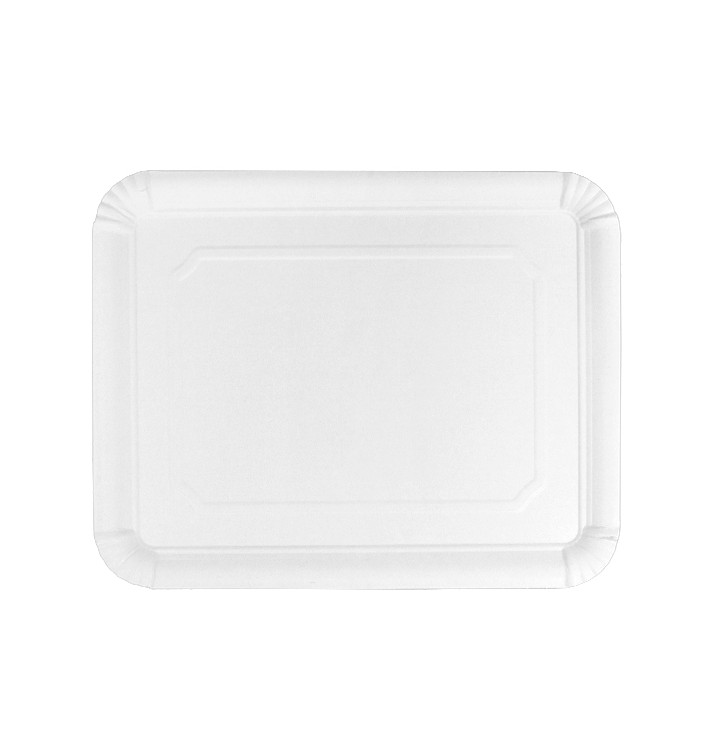 Plat Rectangulaire en Carton Blanc 22x28cm (50 Utés) Plat Rectangulaire en Carton Blanc 22x28cm (50 Utés)