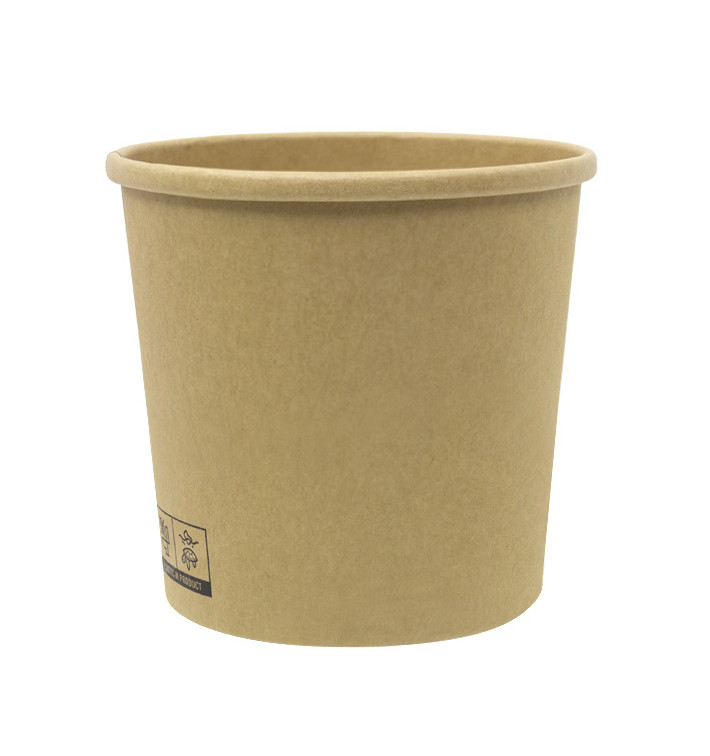 Pot en Carton Kraft-Kraft 350ml Ø9,0cm (25 Utés) Pot en Carton Kraft-Kraft 350ml Ø9,0cm (25 Utés)