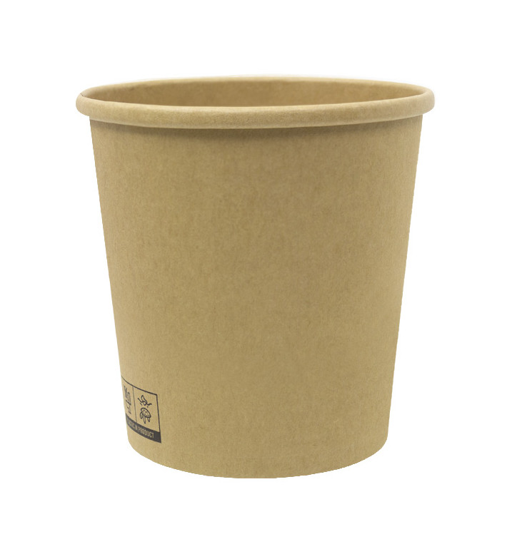 Pot en Carton Kraft-Kraft 450ml Ø9,5cm (25 Utés) Pot en Carton Kraft-Kraft 450ml Ø9,5cm (25 Utés)
