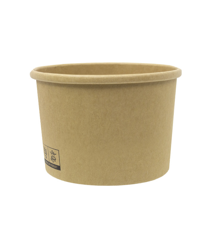 Pot en Carton Kraft-Kraft 250ml Ø9,0cm (25 Utés) Pot en Carton Kraft-Kraft 250ml Ø9,0cm (25 Utés)