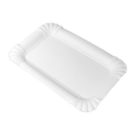 Plat Rectangulaire en Carton Blanc 12x19cm (50 Utés)