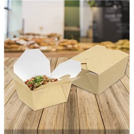 Boîte Américaine Kraft 19,7x14x6,5cm 1800ml (200 Utés)