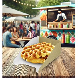 Emballage en Carton pour Gaufre 16x10cm (100 Utés)