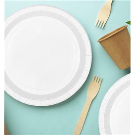 Assiette en Carton Ronde Ingraissable Blanc Ø18cm 220g/m² (50 Utés)
