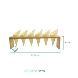 Support en Bambou avec Cônes 33,5x6x8cm (15 Utés)
