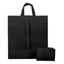 Sac Non-Tissé PREMIUM Pliable Noir 40+15x40cm (25 Utés)