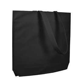 Sac Non-Tissé avec Anses Longues Noir 48+10x35cm (25 Utés)