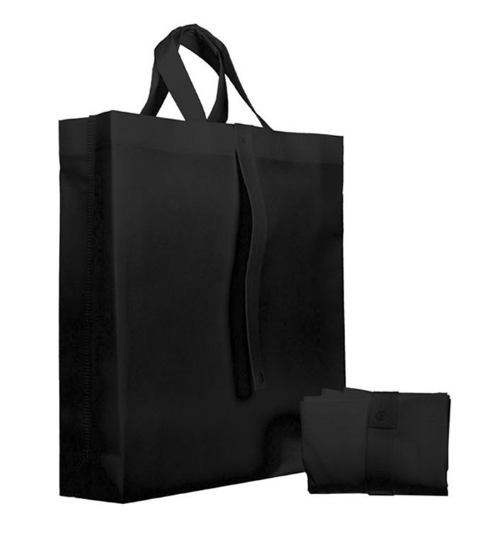Sac Non-Tissé PREMIUM Pliable Noir 40+15x40cm (25 Utés) Sac Non-Tissé PREMIUM Pliable Noir 40+15x40cm (25 Utés)