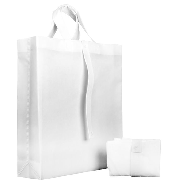 Sac Non-Tissé PREMIUM Pliable Blanc 40+15x40cm (25 Utés) Sac Non-Tissé PREMIUM Pliable Blanc 40+15x40cm (25 Utés)
