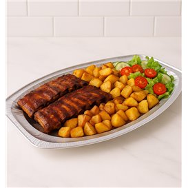 Plat Oval Aluminium 2150ml (10 Unités)