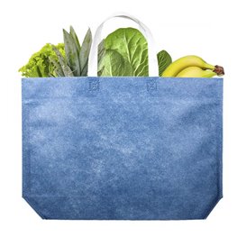 Sac Non-Tissé avec Fond Hexagonal Bleu 44+10x30cm (25 Utés)