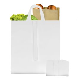 Sac Non-Tissé PREMIUM Pliable Blanc 40+15x40cm (25 Utés)